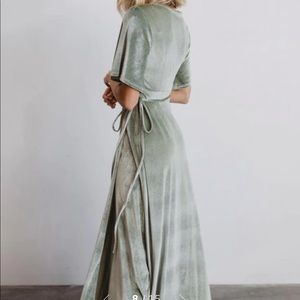 Baltic Born Sage Green Meghan Velvet Wrap Dress